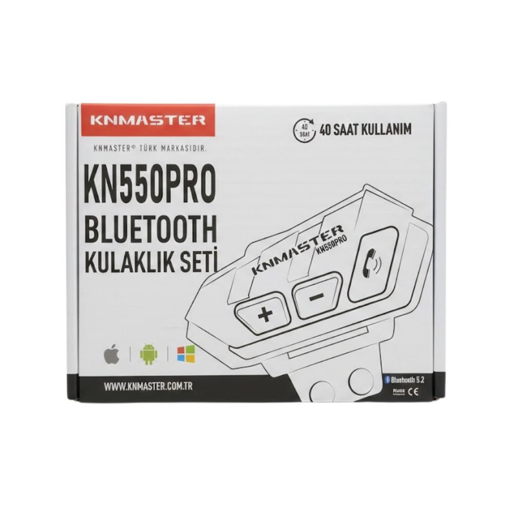 Knmaster KN550 PRO Motosiklet Bluetooth Kulaklık Mikrofon Seti - Görsel 3