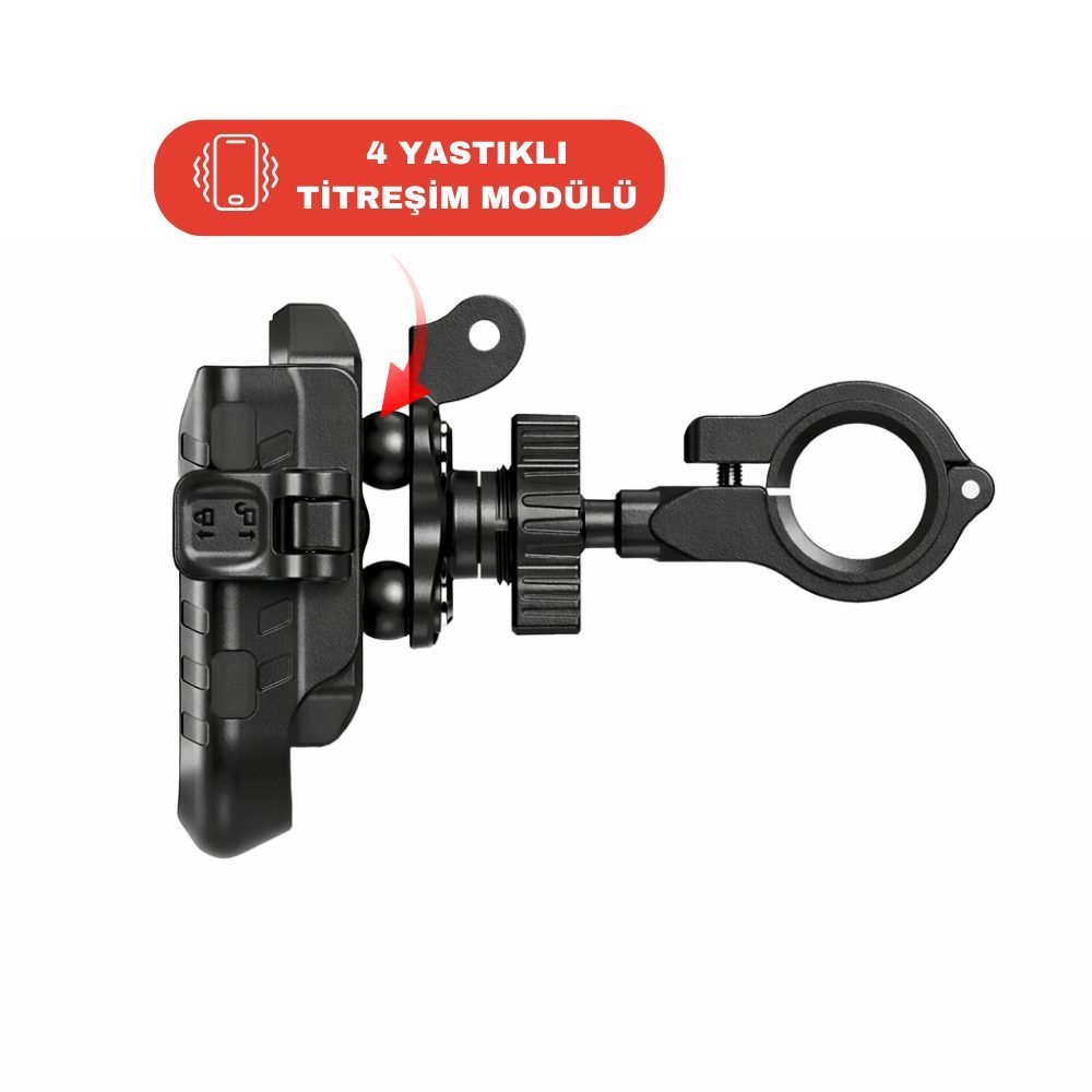KNMASTER TT500 Titreşim Önleyicili Motosiklet Telefon Tutucu (Kamera Bağlantılı) - Görsel 4
