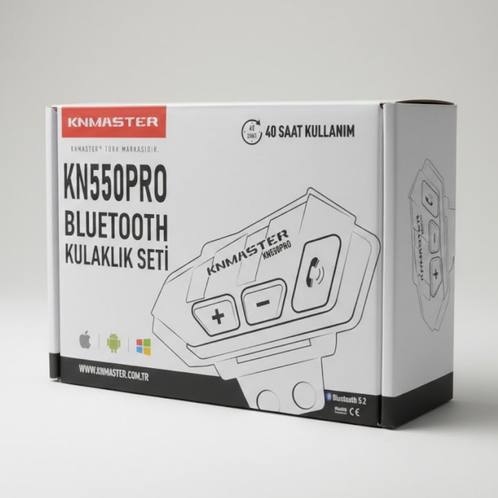 Knmaster KN550 PRO Motosiklet Bluetooth Kulaklık Mikrofon Seti - Görsel 4