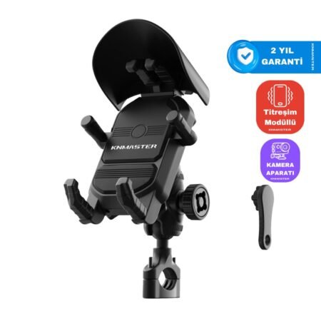 KNMASTER TT830 Titreşim Önleyicili Motosiklet Telefon Tutucu (Kamera Bağlantılı)