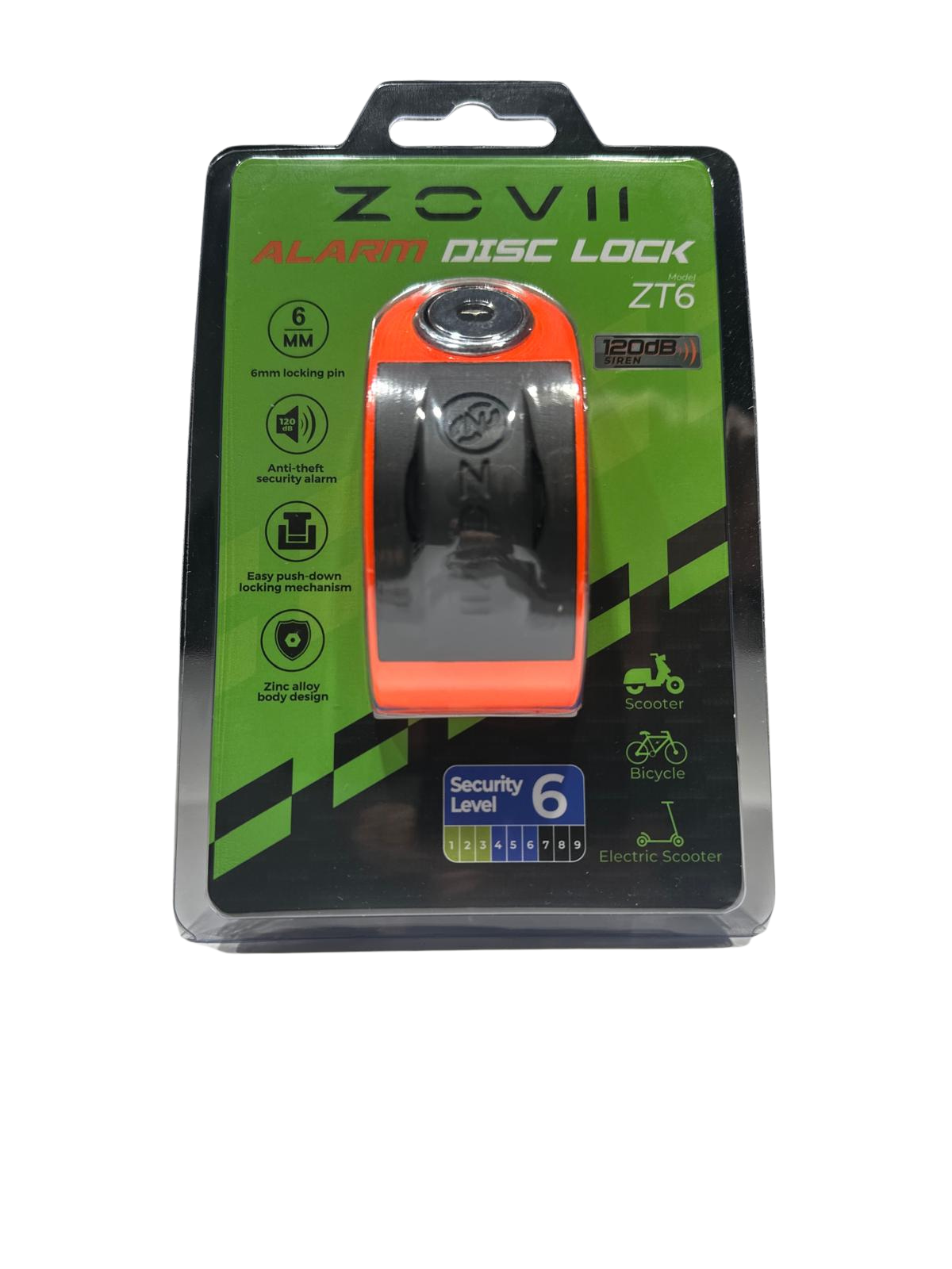 ZT6 | Turuncu 120 dB Alarmlı Motosiklet Disk Kilidi – IP67, Su Geçirmez, Çelik Güvenlik Kilidi - Görsel 5