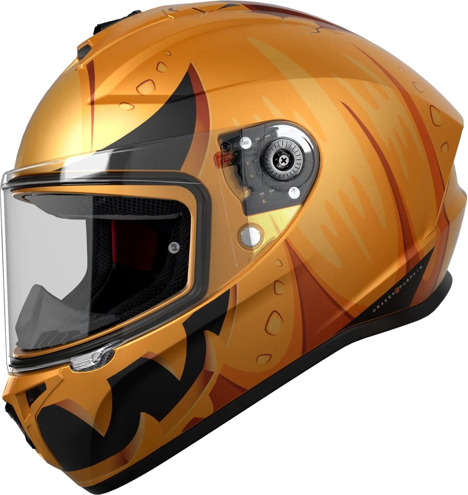 Draken S Pumpkin C3 / Mat Sarı Full Face Motosiklet Kaskı - İntercom Uyumlu, DOT VE ECE 22.06