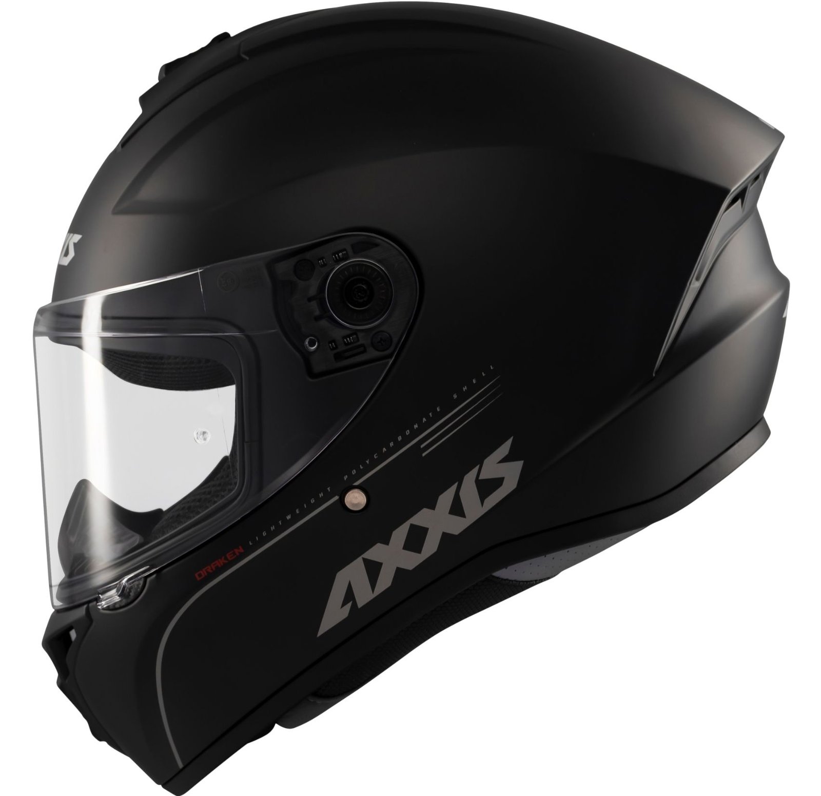 Draken S SOLID / Mat Siyah Full Face Motosiklet Kaskı Siyah Vizör Hediyeli