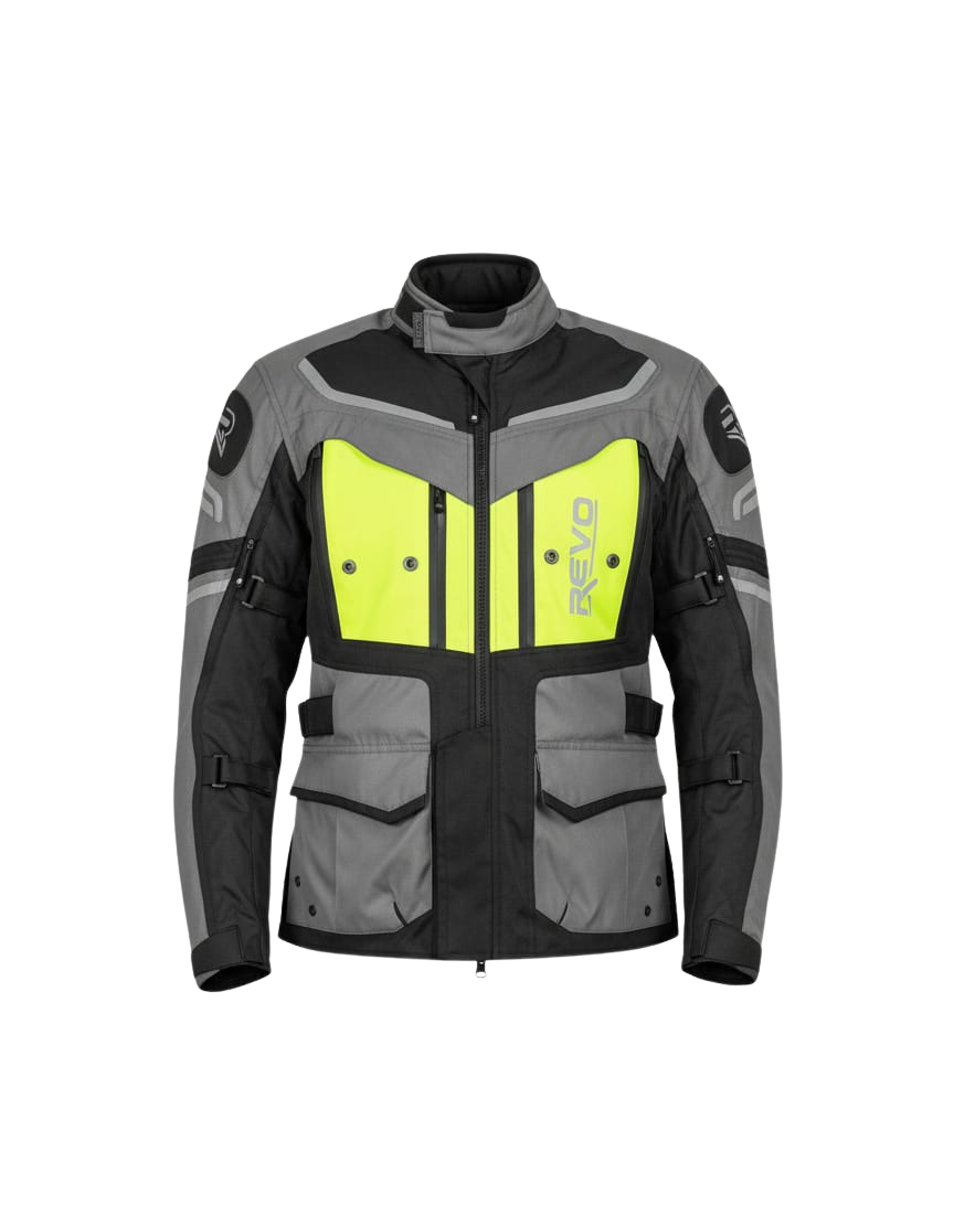 REVO STORK Neon Sarı 4 Mevsim Unisex Motosiklet Montu