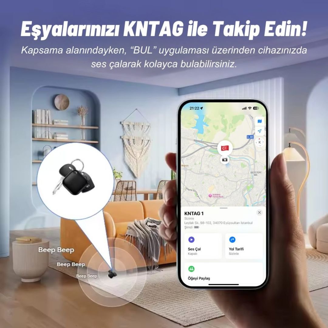 KNMASTER KNTAG 1 – 4’lü Paket Akıllı Takip Cihazı - Görsel 4