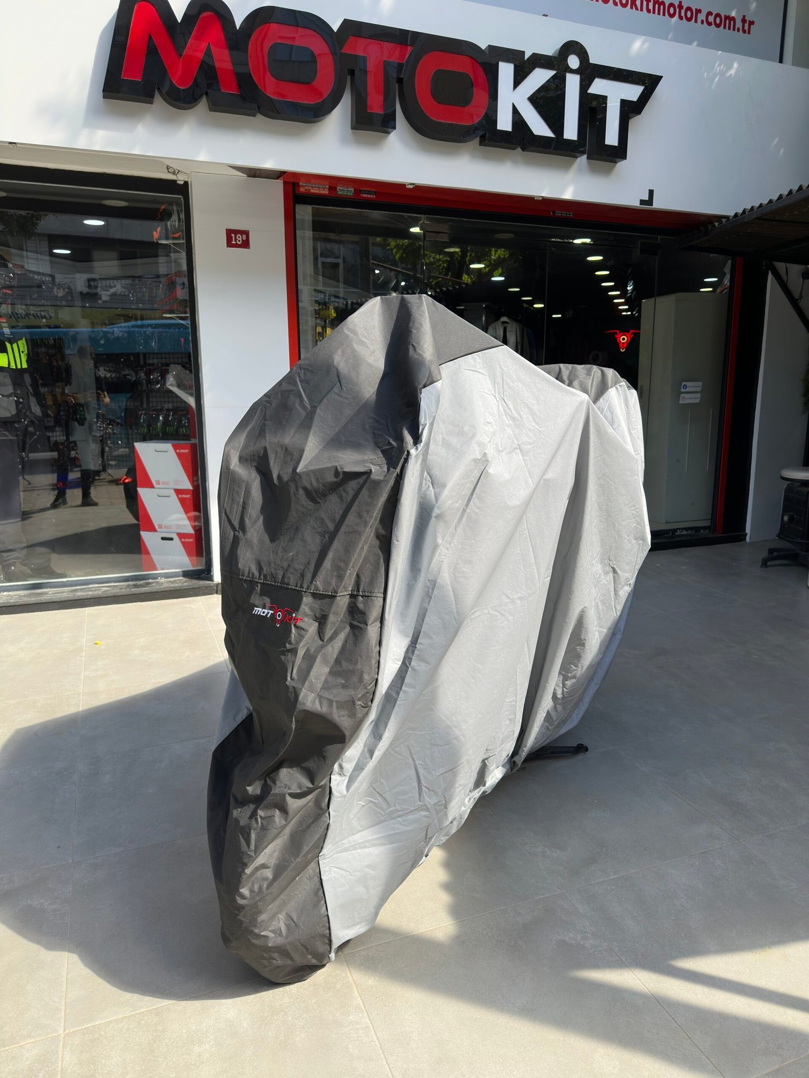 Su Geçirmez Universal Motosiklet Brandası Gri - Görsel 3
